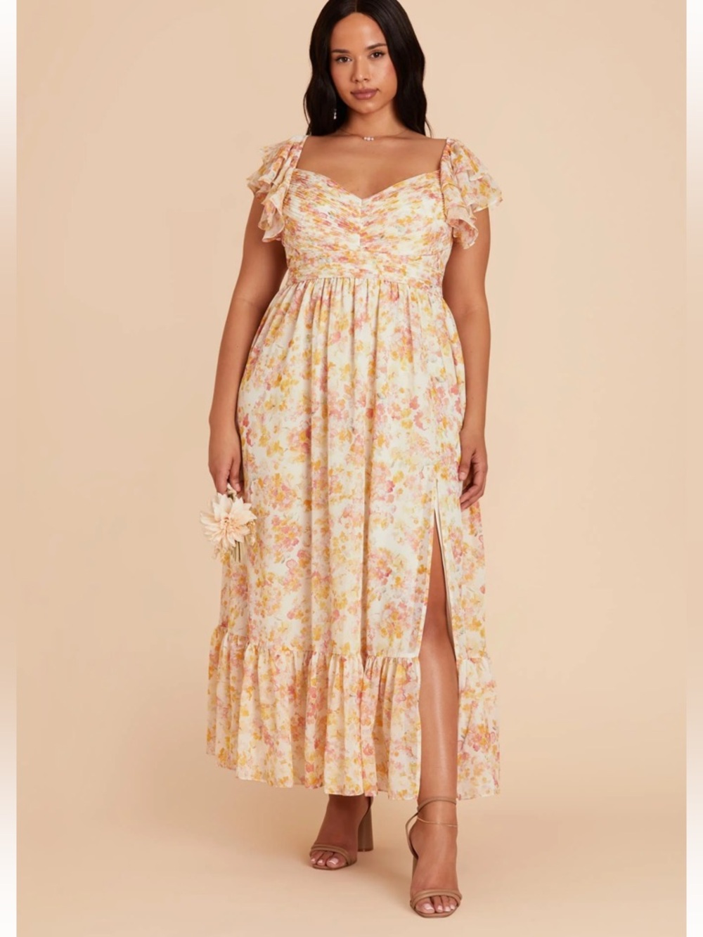 Birdy grey Michelle pressed floral dress size large white with florals